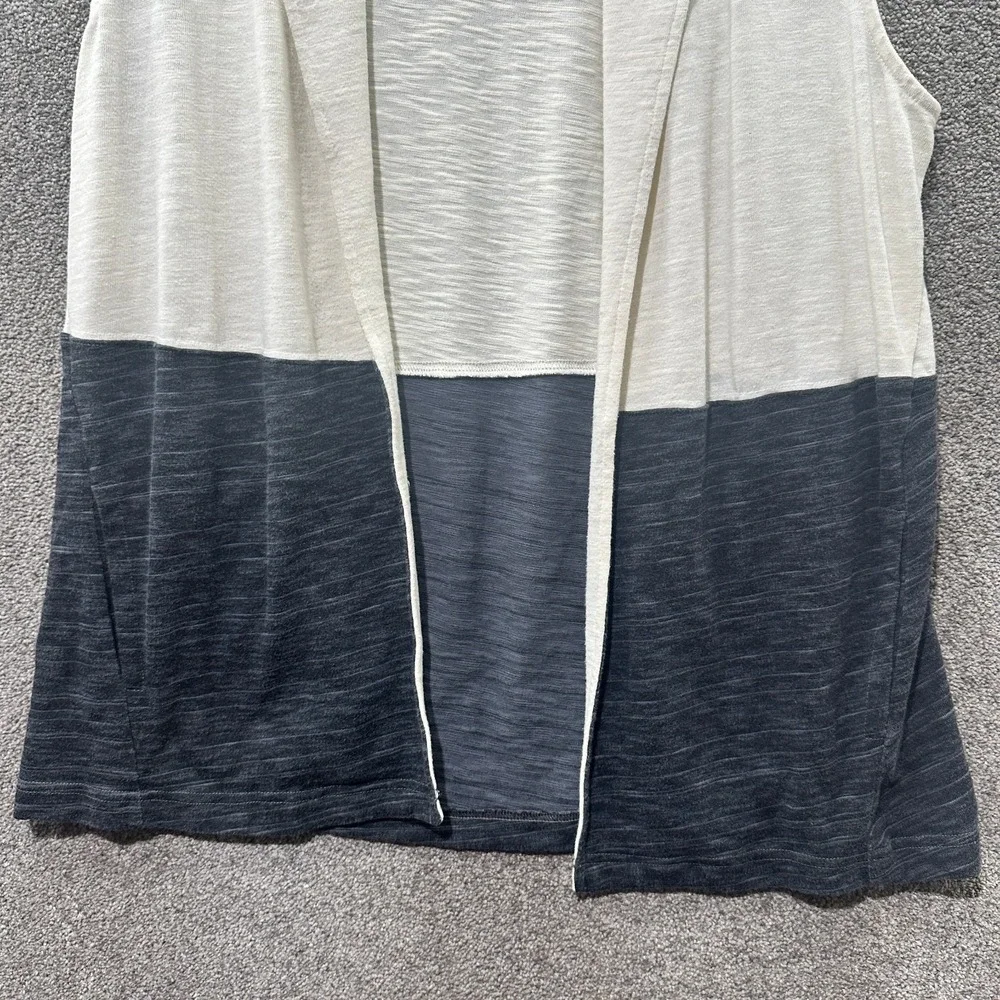 T by Talbots‎ Cardigan Sweater Women Large Petite Sleeveless Open Front - Picture 4 of 10